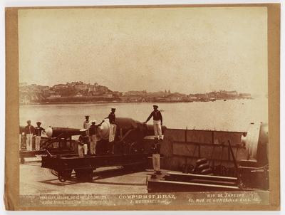 Arsenal da Marinha e docas, a partir da ilha de Villegagnon