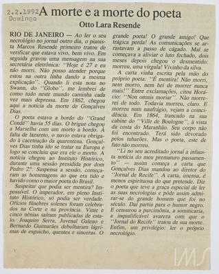 A morte e a morte do poeta