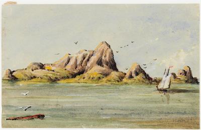 [Ilha de Trindade com barco a vela]