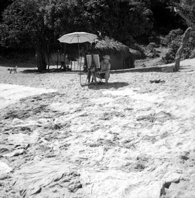 José Pancetti pintando na lagoa de Abaeté
