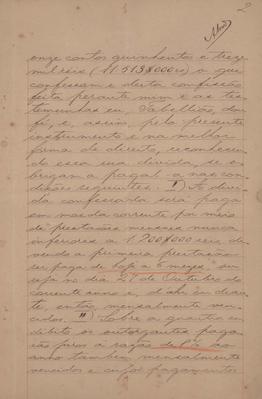 Escritura de confissão de dívida com garantia de penhor, que fazem P. Lacombe & Cia. M.S.Lino