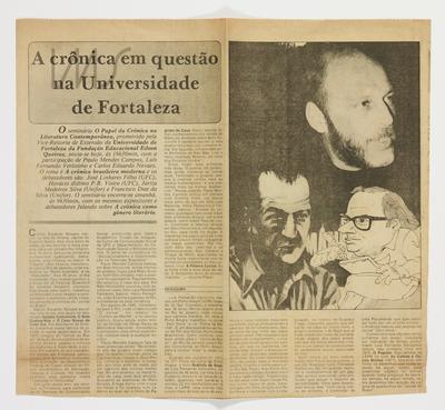 A crônica em questão na Universidade de Fortaleza