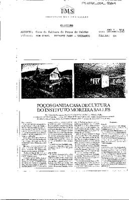 Poços ganha Casa de Cultura do Instituto Moreira Salles