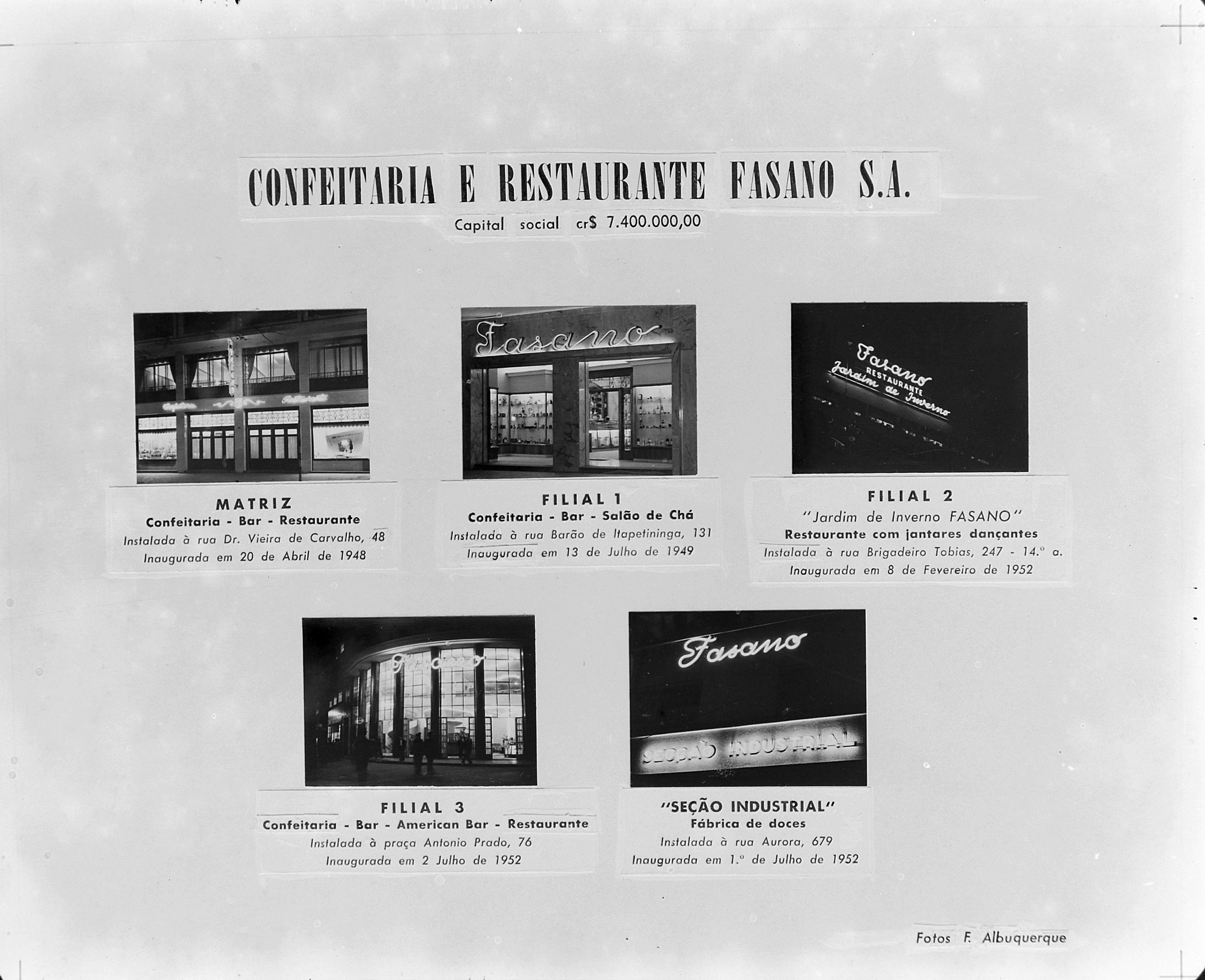 Confeitaria e Restaurante Fasano S.A. - instalações