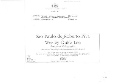 São Paulo de Roberto Piva e Wesley Duke Lee