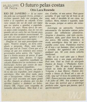 O futuro pelas costas