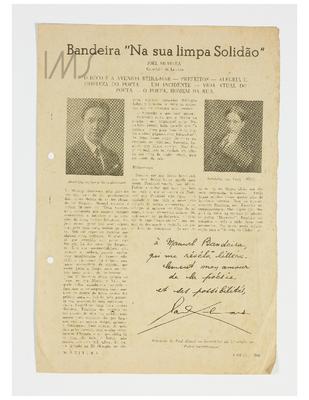 Bandeira na sua limpa solidão