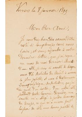[Carta de Alfredus Cogniaux a João Barbosa Rodrigues, escrita de Verviers em 8 de janeiro de 1899]