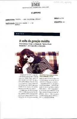 A volta da geração maldita: Ana Cristina César, a chamada "Sylvia Plath Brasilei-;ras" tem sua obra relançada