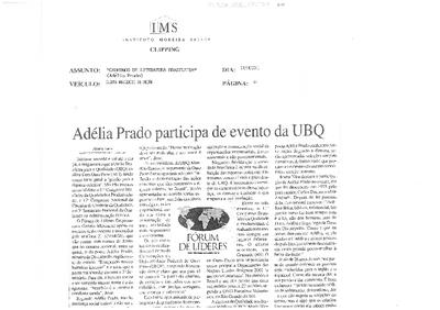Adélia Prado participa de evento da UBQ