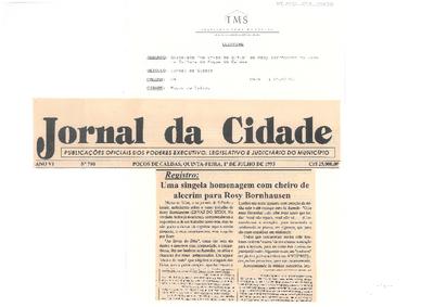 Registro: Uma singela homenagem com cheiro de alecrim para Rosy Bornhausen