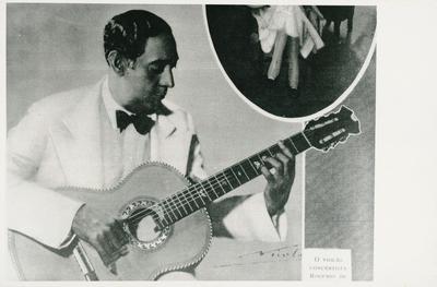 Josué de Barros com o violão (reprodução de periódico)