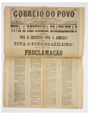 Viva a República Brasileira!/Viva o Exército - Viva a Armada!/Viva o povo brasileiro!/Proclamação