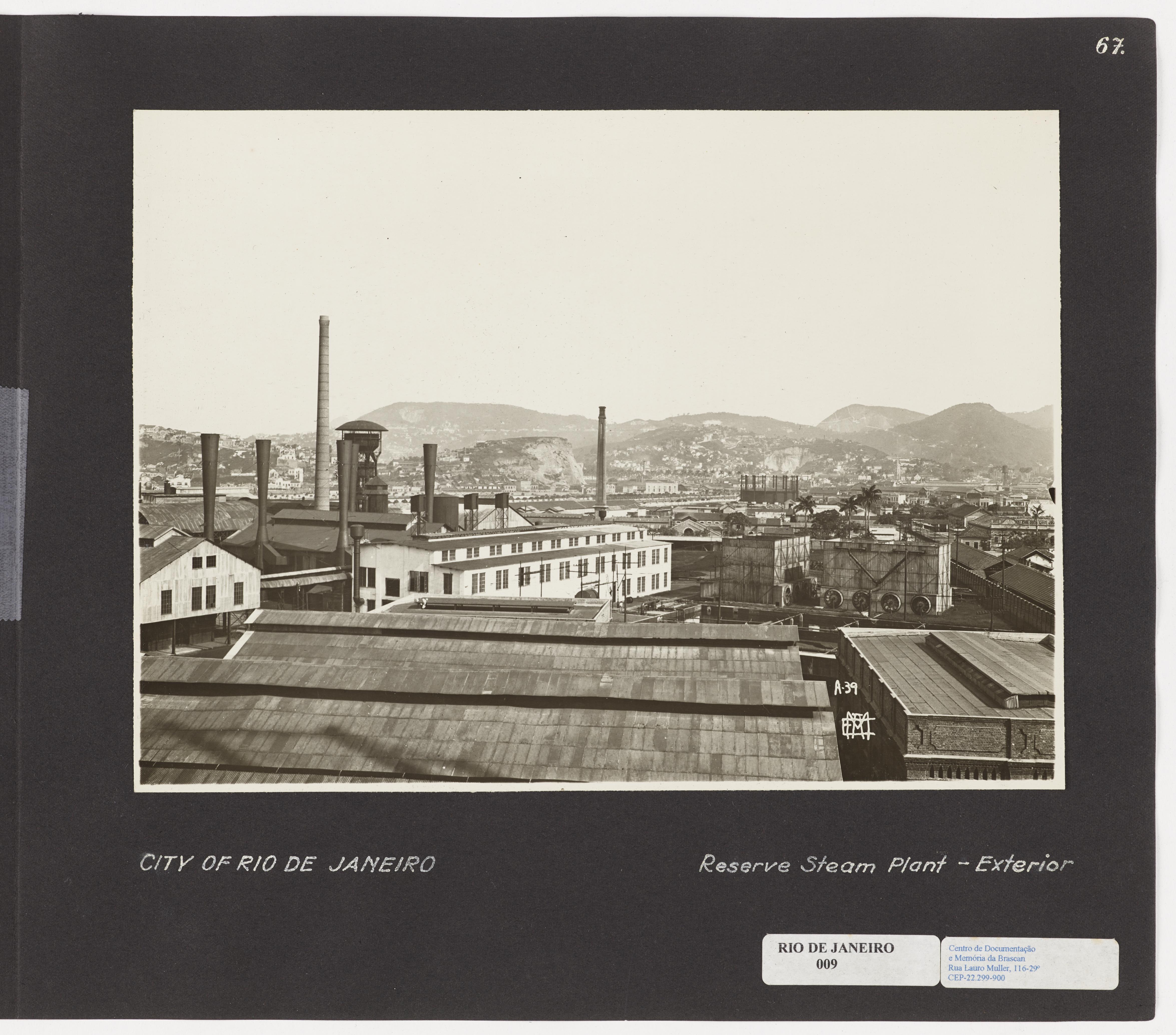 Usina de energia à vapor para reserva de contigência - parte externa