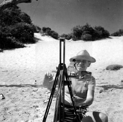 José Pancetti pintando na lagoa de Abaeté