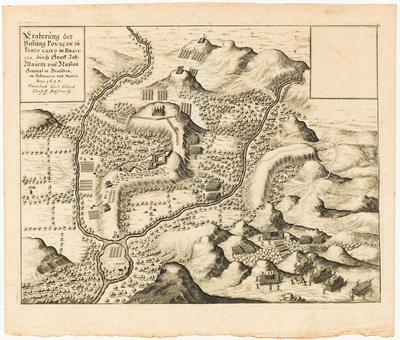 (Tomada da povoação de Porto Calvo, no Brasil, em fevereiro e março de 1637. Desenhada pelo Coronel Christovão Arciszewsky)