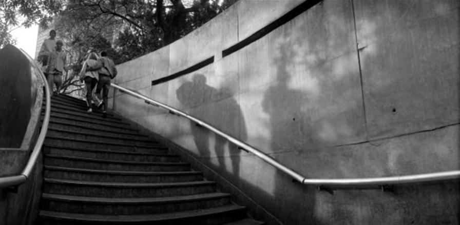 Escadaria de acesso à estação de metrô São Bento