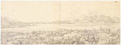 (Baia e continente visto da parte alta do Desterro, atual Florianópolis)