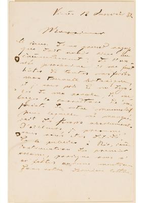 [Carta de Heinrich Ritter von Fernsee Wawra a João Barbosa Rodrigues, escrita em Viena em 12 de janeiro de 1882]