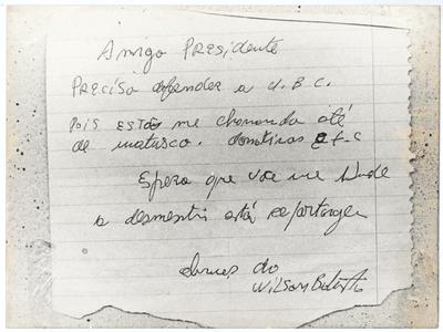 Bilhete de Wilson Batista (reprodução)