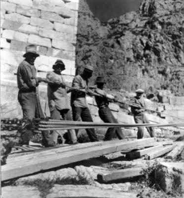 Obras em sítio arqueológico