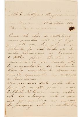 [Carta de Moreira Azevedo a João Barbosa Rodrigues, escrita em 25 de maio de 1884]