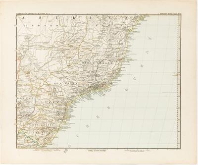 [Süd-Amerika in 6 Blättern im Maassstab von 1:7.500.000 entworfen von A. Petermann, bearbeitet von H. Habenicht und O. Koffmahn.] Petermann: Süd-Amerika in 6 Blättern, BL. 4