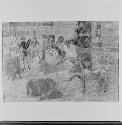 Série Dom Quixote de Cândido Portinari - O sonho azul de Sancho Pança