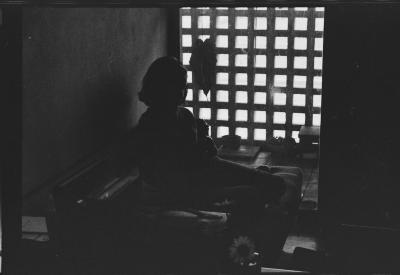 Lena Coelho dos Santos no alojamento dos professores (Colina)