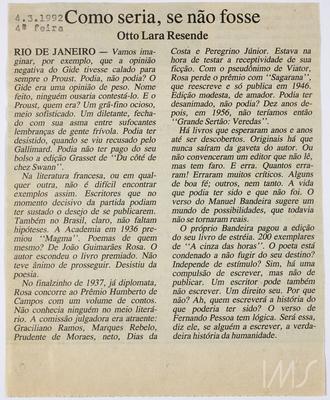 Como seria, se não fosse