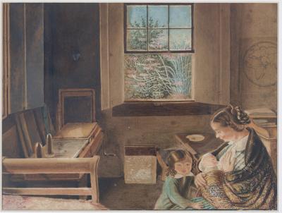 Carolina amamentando no atelier de Florence