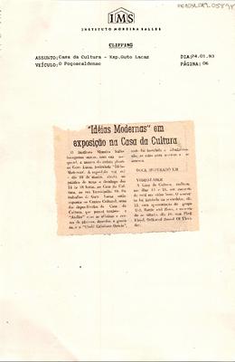 "Idéias Modernas" em exposição na Casa da Cultura