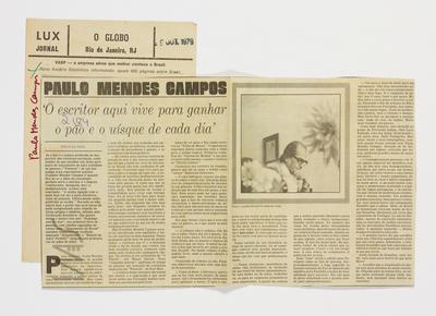 Paulo Mendes Campos: O escritor aqui vive para ganhar o pão e o uísque de cada dia