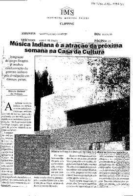 Música indiana é a atração da próxima semana na Casa da Cultura