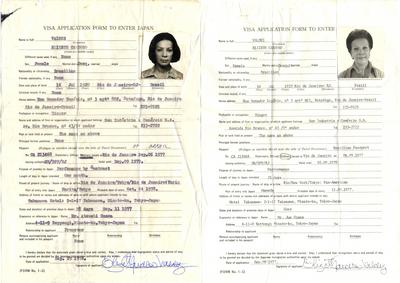 Visa application form to enter Japan