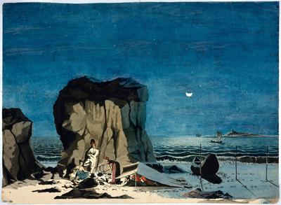 Cena de acampamento ao luar