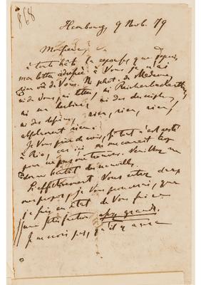 [Carta de H.G. Reichenbach, escrita em Hamburgo, em 9 de novembro de 1879]