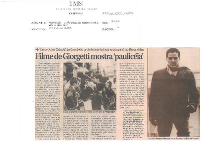 Uma outra Cidade será exibido gratuitamente hoje e amanhã no Belas Artes: ;Filme de Giorgetti mostra 'paulicéia'