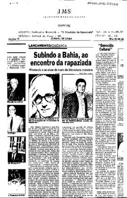 Lançamento/Crônica: Subindo a Bahia, ao encontro da rapaziada: Werneck ;e os anos de ouro da literatura mineira