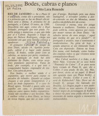 Bodes, cabras e planos