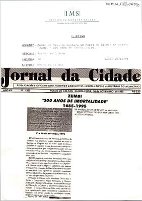 Zumbi "300 Anos de Imortalidade" 1685-1995