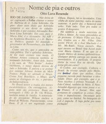 Nome de pia e outros