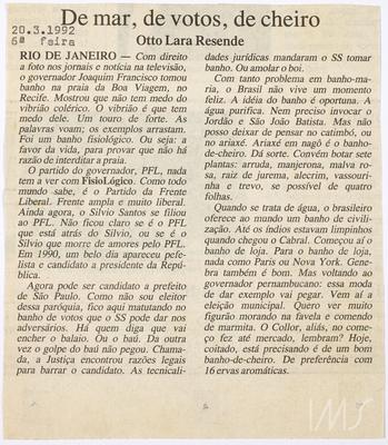 De mar, de votos, de cheiro