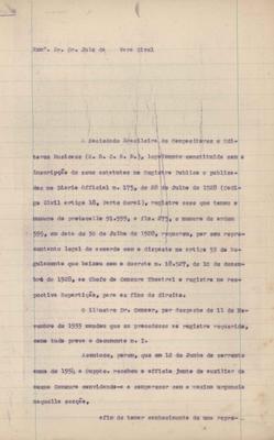 Solicitação encaminhada à justiça acerca da reativação da Sociedade Brasileira de Compositores e Editores Musicais (SBCEM)