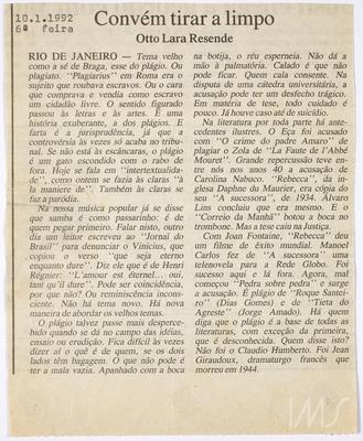 Convém tirar a limpo