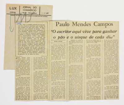 Paulo Mendes Campos: o escritor aqui vive para ganhar o pão e o uísque de cada dia