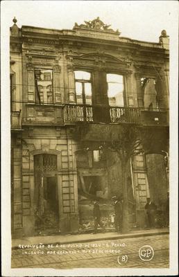 Efeitos da Revolução de 1924 - Incêndio por granada