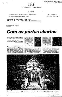 Casa da Cultura com as portas abertas