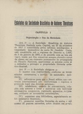 Estatutos da Sociedade Brasileira de Autores Theatrais