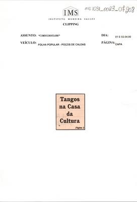 Tangos na Casa da Cultura